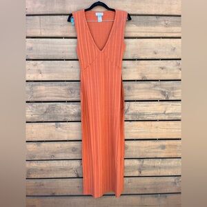 NWT L*Space Burnt Orange Ribbed Maxi Dress. Size small